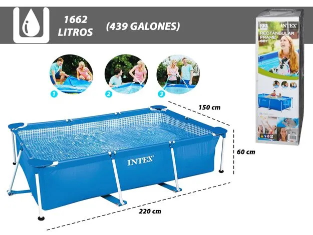 PISCINA INTEX RECT. 220X150X60 METAL 28270NP | $120,01