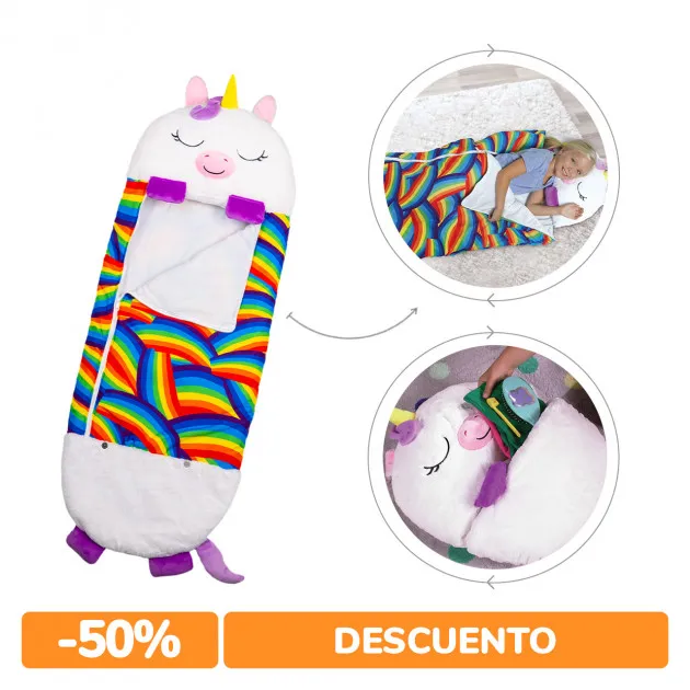 50% DE DESCUENTO BOLSA PARA DORMIR HAPPY NAPPERS UNICORNIO 76X168 CM 