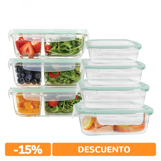 15% DE DESCUENTO JUEGO 7 RECIPIENTES HERMETICOS - TVentas