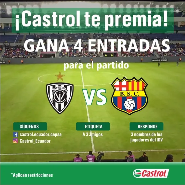 Gana entradas al partido Independiente vs Barcelona