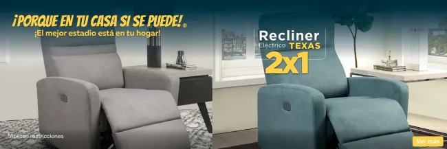 2x1 Recliner Texas Power Usb