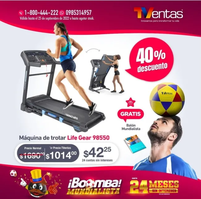 40% de descuento en la CAMINADORA LIFE GEAR 98550 APHRODITE - TVentas - Compras Online en Ecuador