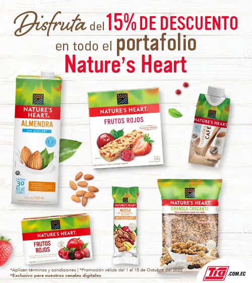 15% de descuento en productos Natures Heart