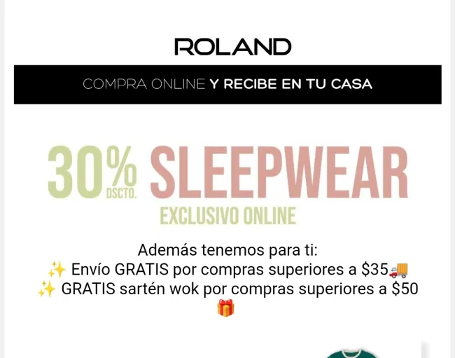 30% de descuento en pijamas