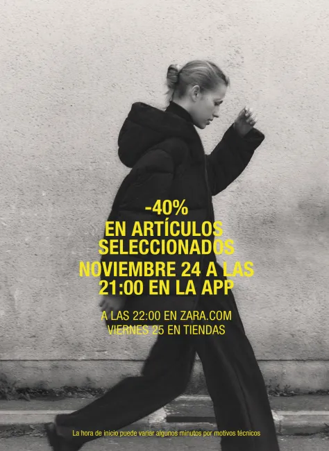 40 % de descuento en Zara solo por un dia