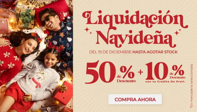 Liquidación navideña en De Prati hasta el 50% de descuento