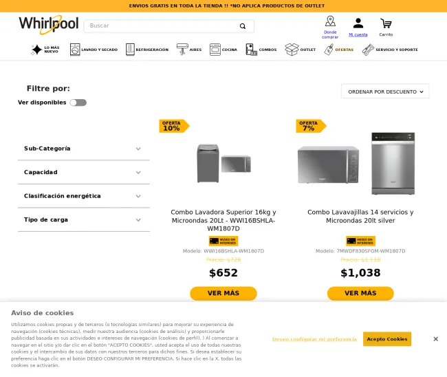 Combos de electrodomésticos con hasta el 20% de descuento 