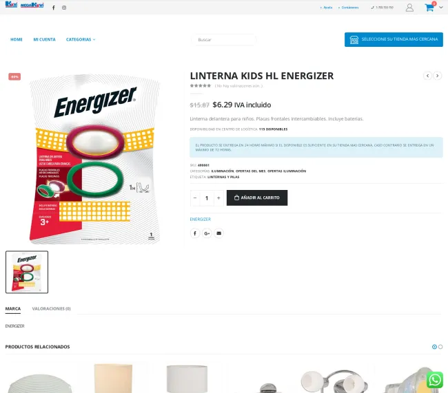 LINTERNA KIDS HL ENERGIZER