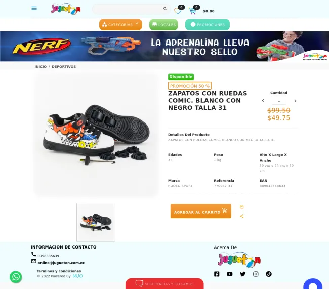 Zapatos con ruedas con el 50% de descuento 