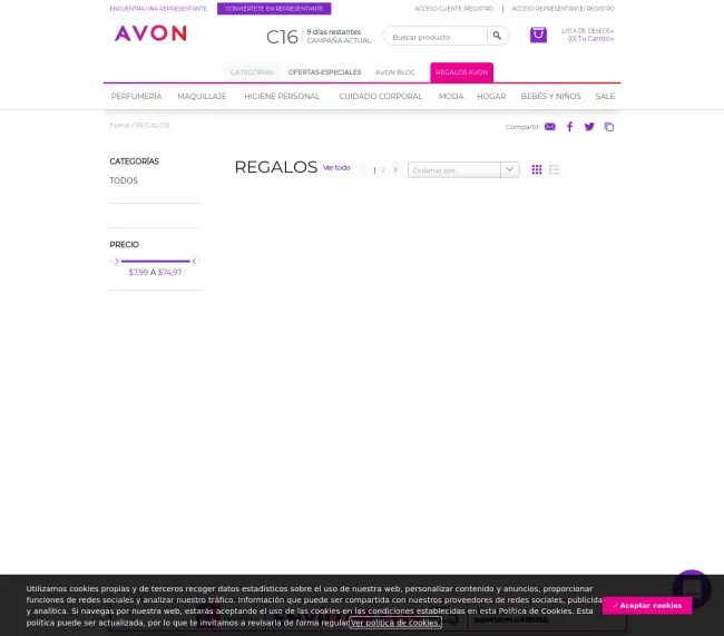 Cupón de 15% de descuento en Avon