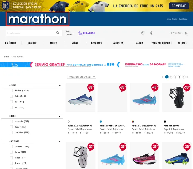 Hasta el 60% de descuento en Marathon Sports