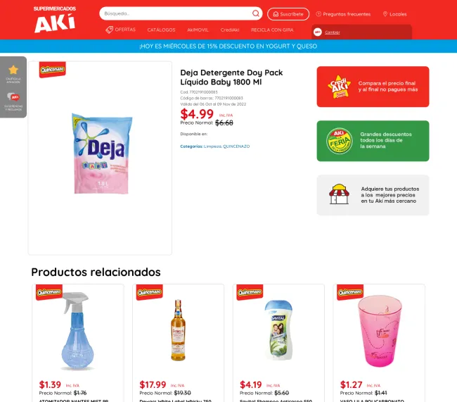 Deja Detergente Doy Pack Líquido Baby 1800 Ml