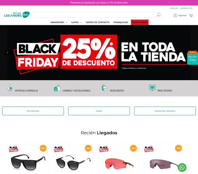 Hasta el 25% de descuento en Óptica Los Andes