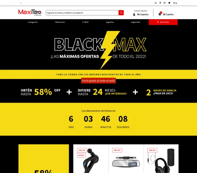 Blackmax MaxiTec, descuentos de más del 50% en tecnología 