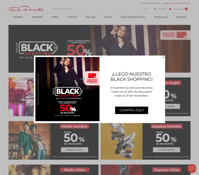 Hasta el 50% de descuento en Deprati por Black Friday 