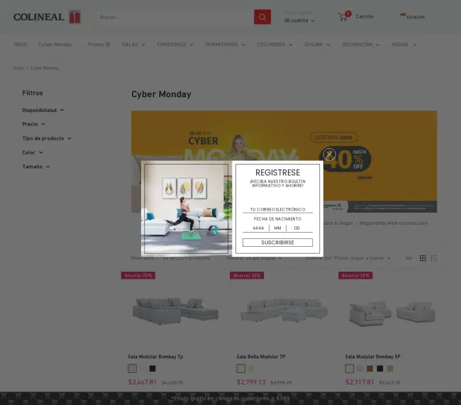 Descuentos de Cyber Monday en Colineal encuentra muebles, colchones y accesorios