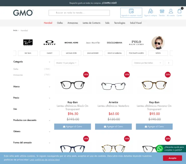 Hasta el 30% de descuentos en lentes y gafas en GMO