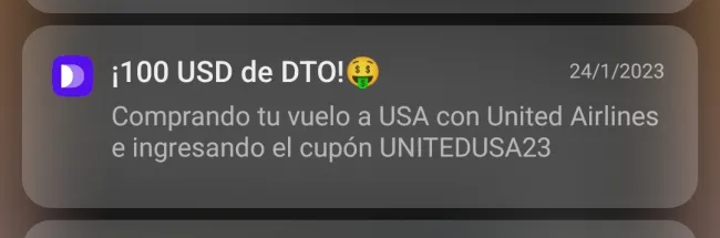 Cupón de regalo de $100 para viajar a USA con Despegar