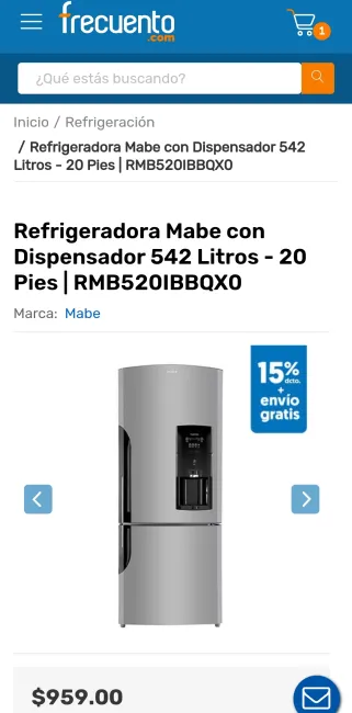 Refrigeradora Mabe con Dispensador 542 Litros - 20 Pies | RMB520IBBQX0 al mejor precio