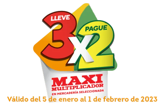3x2 compra 3 productos paga por 2 en Supermaxi
