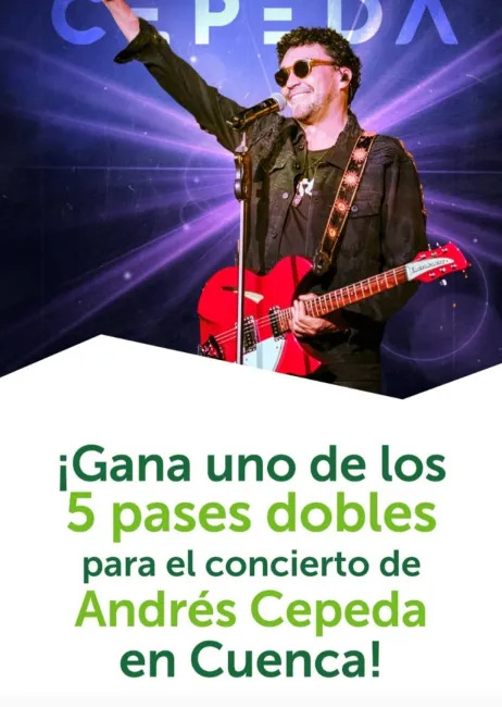 Gana entradas para el concierto de Andrés Cepeda en Cuenca