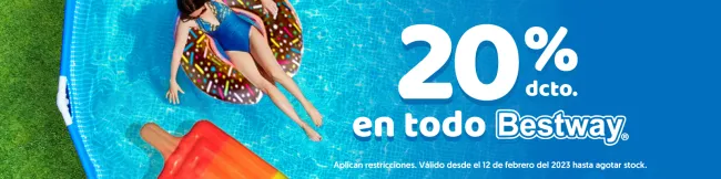 20% de descuento en productos de piscina