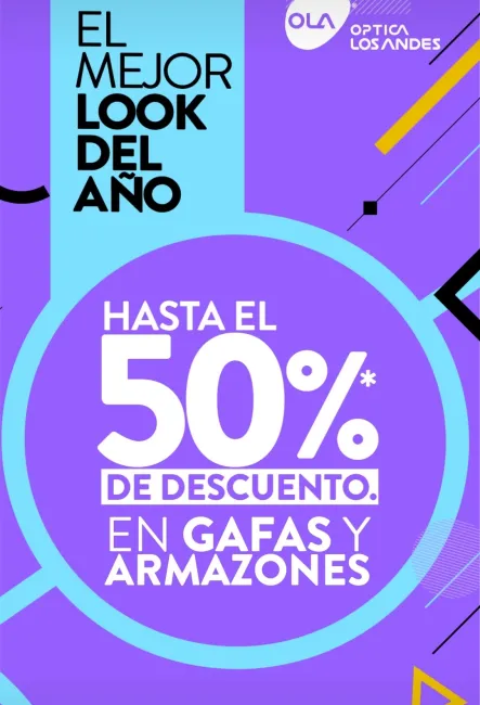 Hasta el 50% de descuento en gafas y armazones en Óptica Los Andes