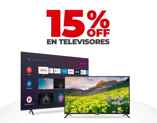 Cupón de 15% de descuento en televisores marzo2023