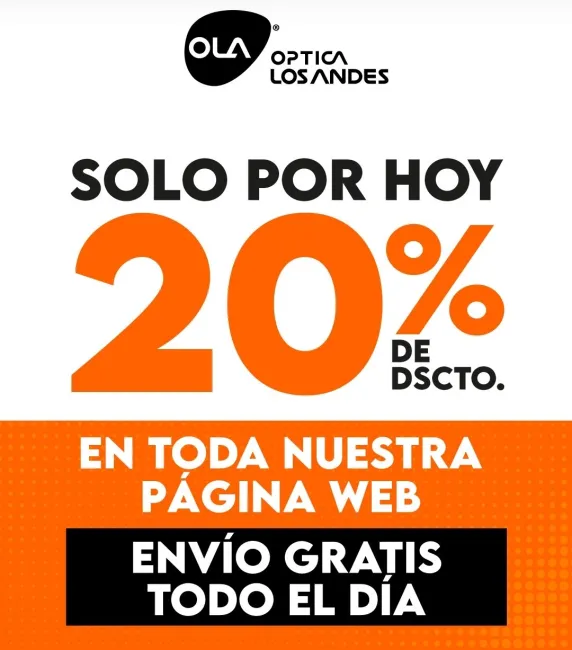 20% de descuento en compra en línea en Óptica los Abdes