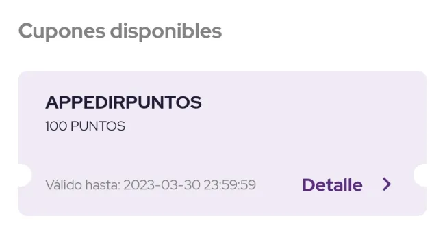 Cupón para ganar 100 puntos Appedir