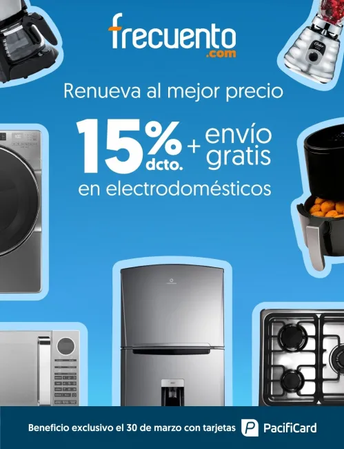 15% de descuento en electrodomésticos y envío gratis en Frecuento 