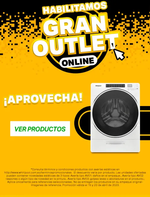 Outlet de electrodomésticos Whirlpool en línea