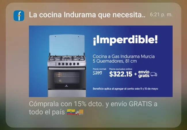 Cocina a Gas Indurama Murcia Gris 5 Quemadores en oferta