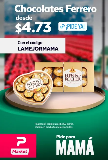 Cupón para descuento en chocolates en PedidosYa