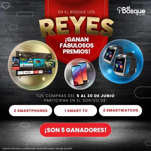 Por tus compras en C.C. El Bosque Participa por el sorteo de 2 Smartphones, 1 Smart  TV, 2 Smartwatchs