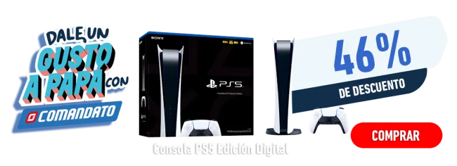 46% de Descuento en Consola PS5 Edición Digital  | 1 Control Inalámbrico Dualsense