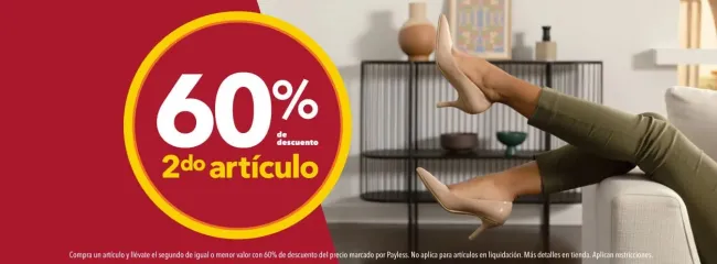 Obtén hasta el 60% de descuento en el segundo artículo