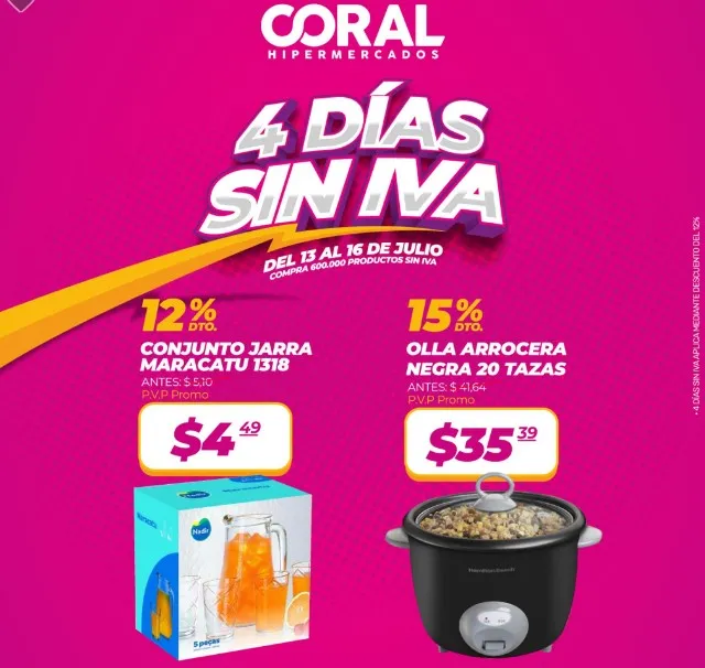 Aprovecha los 4 Días Sin IVA en Coral Hipermercados