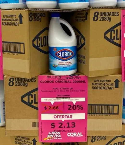 20% de descuento en Clorox - Coral Hipermercados