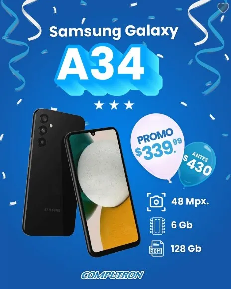 Oferta 29% de Descuento en Samsung Galaxy A34