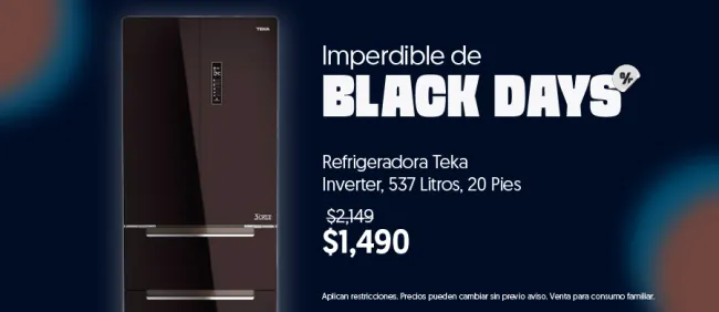 Refrigeradora Teka Inverter Negra 537L mejor precio encontrado