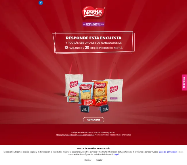 Gana un kit de Chocolates Nestlé por responder una encuesta 