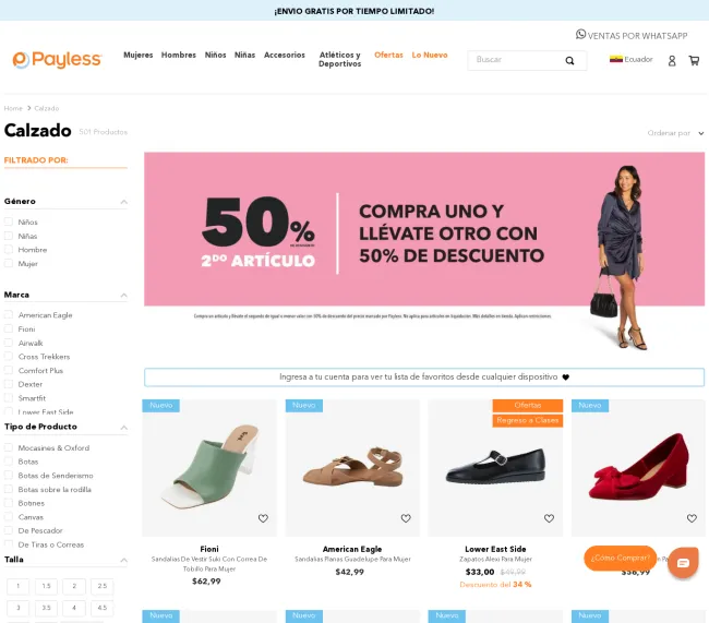 Segundo par de zapatos a mitad de precio marzo 2023