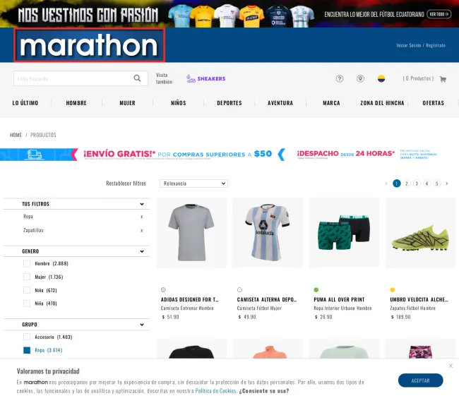 Cupón de 25% de descuento en Marathon Sports abril 2023