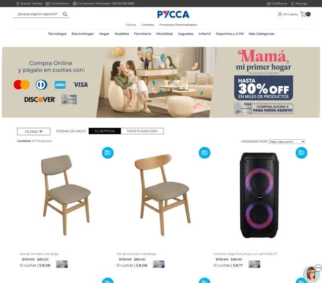 Ofertas de hasta el 30% de descuento en Pycca por el día de la madre