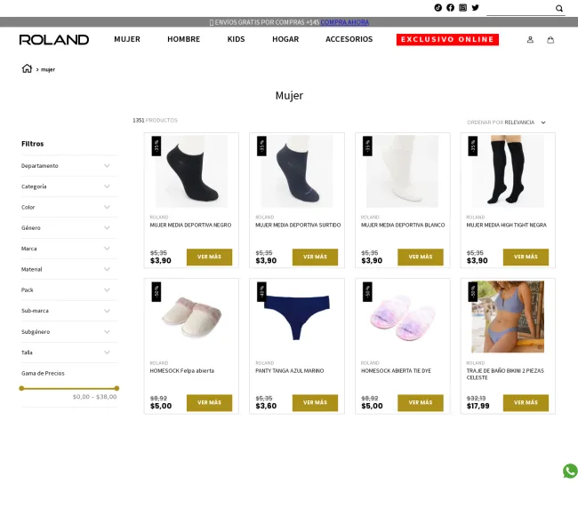 Hasta el 35% de descuento en ropa para mujer en Roland