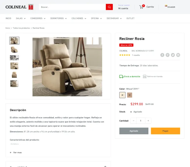 Solo por hoy descuento flash en Colineal de mueble al 40% de descuento 