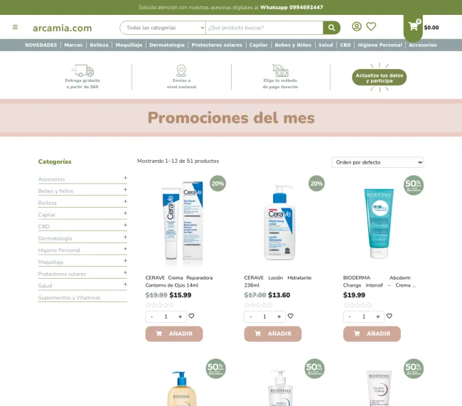 Promociones del mes en Arcamia