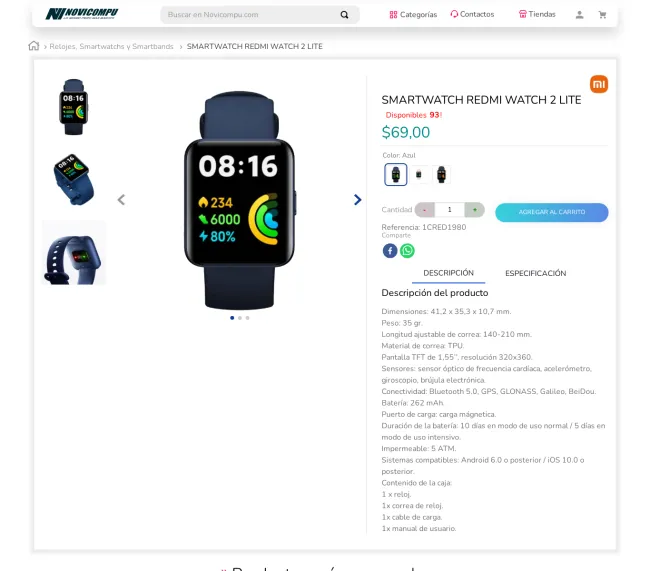 SMARTWATCH REDMI WATCH 2 LITE - Novicompu