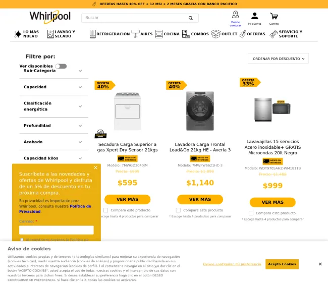 Cupón para el 5% de descuento en Whirlpool 